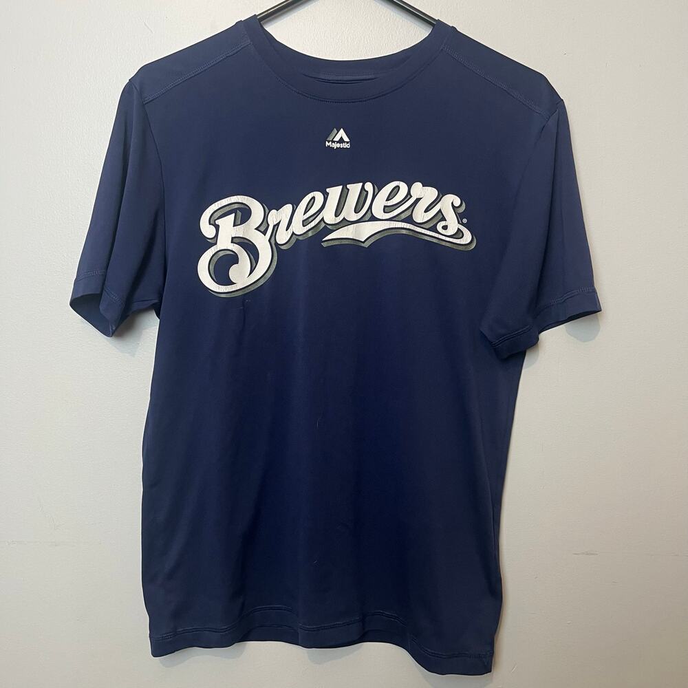 MLB Milwaukee Brewers Large Thames 7 Tshirt Majestic Licensed